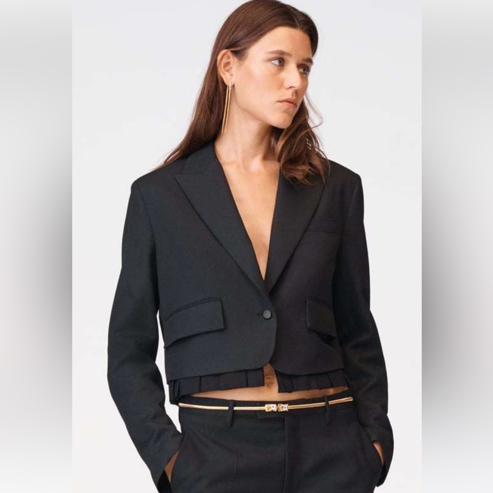 Zara NWT Limited Edition Box Pleat Short Blazer